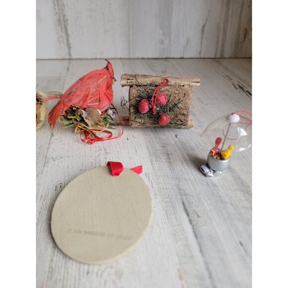 Unique bird house vintage ornament owl goose red cardinal set - Picture 8 of 9